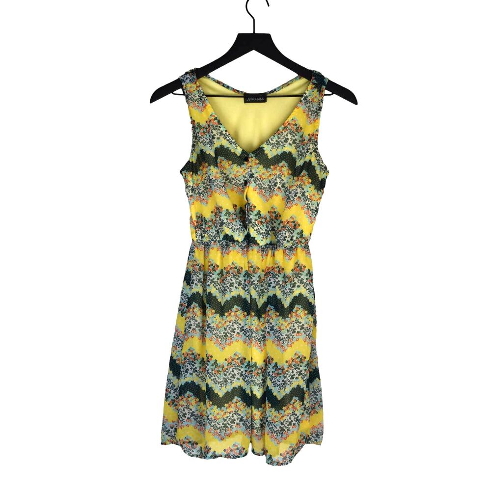 Maude Yellow Floral Button Down Dress Size S